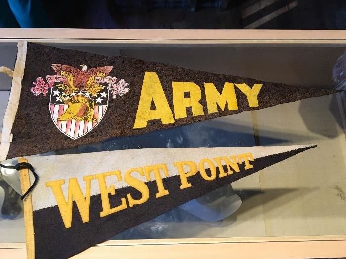 Vintage 1920s and 1930s West Point felt pennants