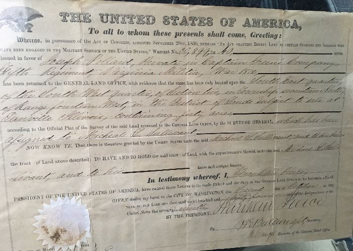 President Franklin Pierce signed document