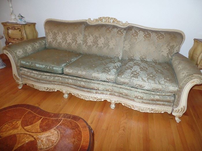 Carved wood frame couch-Italian Style