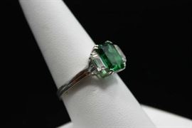 14K Gold Synthetic Stones Ring