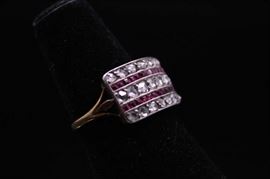 14K Gold Ruby and Diamond Ring