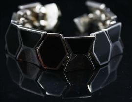 Onyx and Sterling Bracelet
