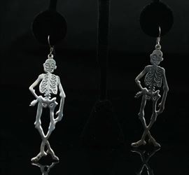 Sterling Skeleton Earrings