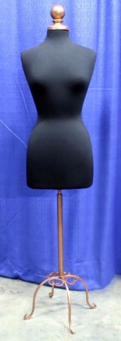 Female Mannequin Dress Form on Decorative Metal Stand, 61"T