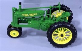 John Deere Model Tractor, 8"L and Ideal Haulin' Amps 2007 Dodge Ram 1/18 Diecast Truck