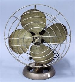 Vintage Emerson Electric Oscillating 4 Blade Desk Fan, 13"Dia, Working