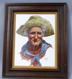 Original Ron Raymer Acrylic on Board SIGNED and Dated 1980, 14" x 18", Matted and Framed, 38 Yrs Hallmark Artist, See Description