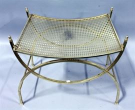 Vintage Metal Side Table, 21" x 16" x 16"