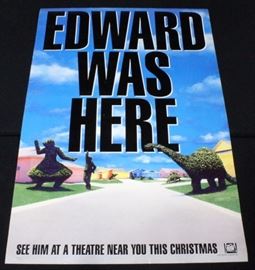 Original 1990 "Edward Scissorhands" Johnny Depp Double Sided Advance Movie Poster, Rolled