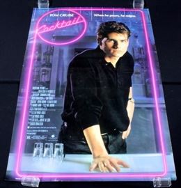 Original 1988 "Cocktail" Tom Cruise One Sheet Movie Poster, Rolled