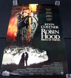 Original 1991 "Robin Hood Prince of Thieves" Kevin Costner Double Sided Movie Poster, Rolled