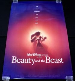Original 1991 Walt Disney "Beauty and the Beast" Double Sided Movie Poster, Rolled
