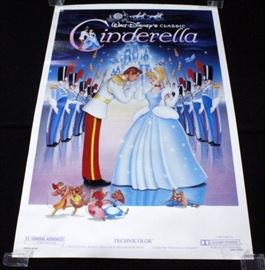 Original 1981 Walt Disney "Cinderella" One Sheet Movie Poster, Rolled