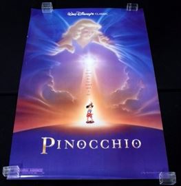Original 1992 Walt Disney "Pinocchio" Double Sided Re-Release Advance Movie Poster, Rolled