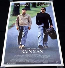 Original 1988 "Rain Man" Dustin Hoffman Tom Cruise One Sheet Movie Poster, Rolled