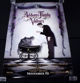 Original 1993 "Addams Family Values" Double Sided Advance Movie Poster, Rolled