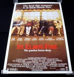 Original 1985 "St. Elmo's Fire" Demi Moore, Rob Lowe One Sheet Movie Poster, Rolled