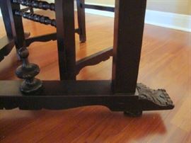 Carved feet on Dining table