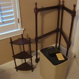 Safe, small shelf and Clothes Rack