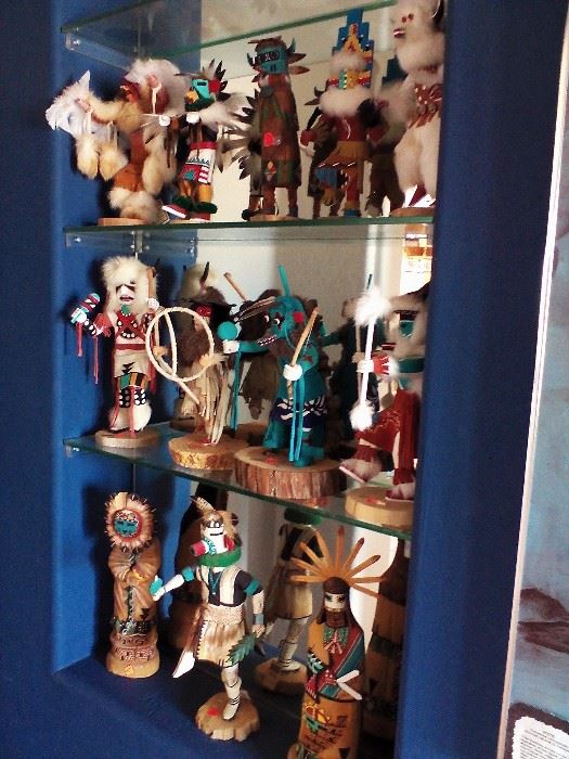Collection of 12" Kachina dolls.  Various artists.