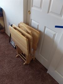 Wooden TV trays.