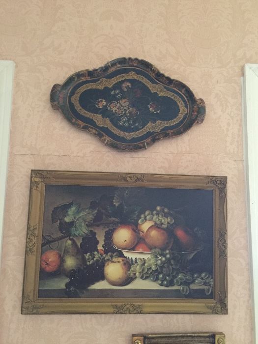 Chromolithograph , Painted Wood Tray 