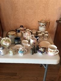 Antique Cups & Saucers, Salts, etc 
