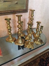 Antique Brass Candlesticks 
