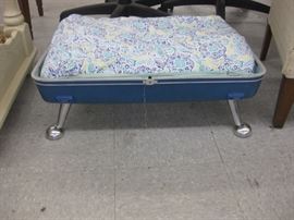 dog bed made from a vintage suitcase