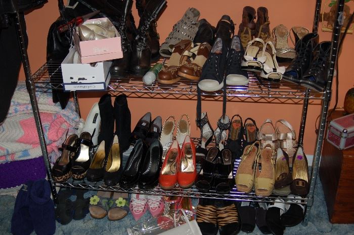 Most of the shoes have never been worn!! Size 8 to 8-1/2   Many designer names!