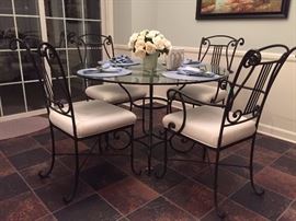 Gorgeous metal/glass kitchen table set