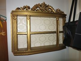 Vintage Gold Syroco Wall/Curio Shelf