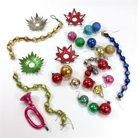 large lot of antique ornaments C 1890s -1900

large lot of antique ornaments C 1890s -1900. French Horn C 1900 est Value $65.00 alone! See pictures for condition. 