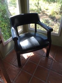 Pair of black office chairs