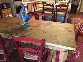 Great color and patina on the line farm table