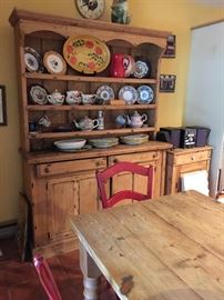 18" deep x 56 w x 78 h Welsh style pine dresser/kitchen cupboard