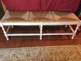 18" deep x 56" long Great long rush seat bench