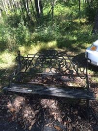 The other of the two cast iron benches 