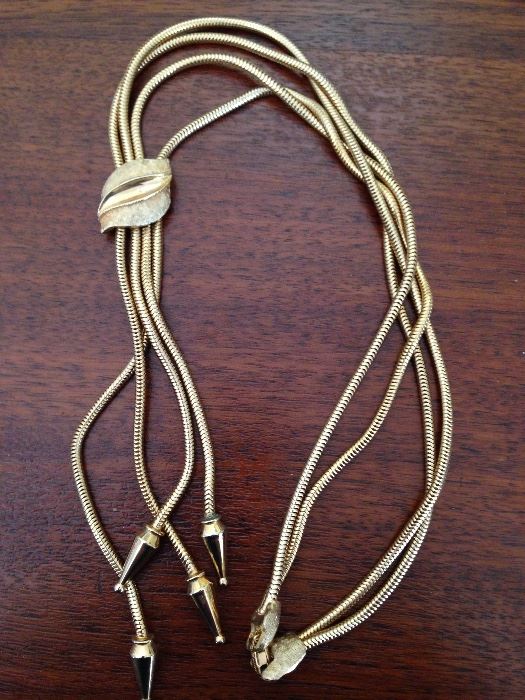 Francois Mid Century Modern gold tone slide necklace