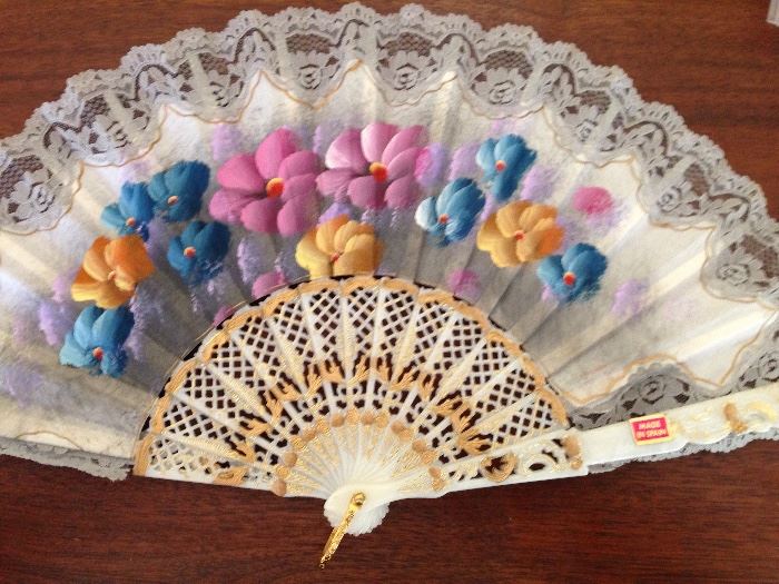 Hand painted fan, made in Spain