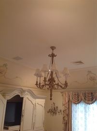 Antique Belle Époque bronze chandelier