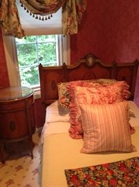 Antique Adam's style inlaid satinwood 7 piece bedroom set with Wedgwood plaques