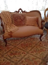 Antique French style gilt loveseat