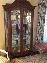 French style vitrine cabinet, lights up