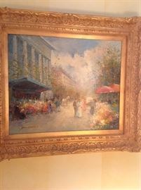 Impressionistic Parist Street Scene, oil on canvas, artist signed