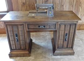 singer sewing machine and sewing desk