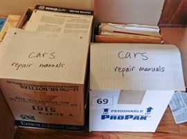 vintage car repair manuals.  lot 69