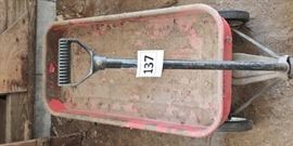 vintage red Sears Roebuck and Co. wagon