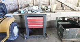 tool chest on wheels no tool included.  lot 191