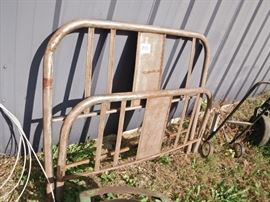 vintage metal headboard and footboard